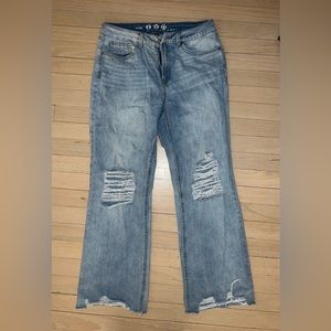 NWOT Boyfriend Wide Leg Ripped Jeans Size 11